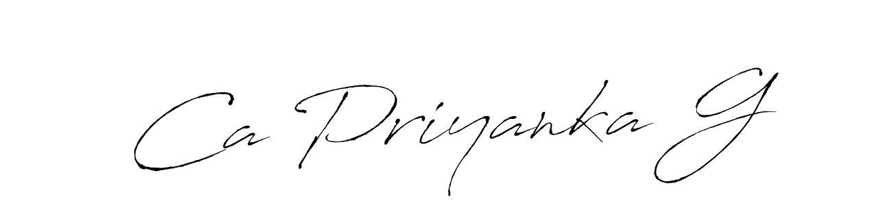 Use a signature maker to create a handwritten signature online. With this signature software, you can design (Antro_Vectra) your own signature for name Ca Priyanka G. Ca Priyanka G signature style 6 images and pictures png