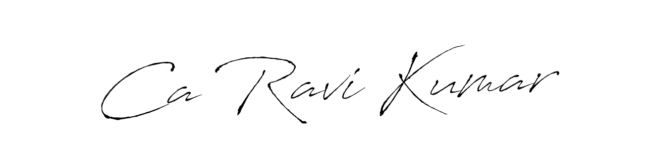 How to make Ca Ravi Kumar name signature. Use Antro_Vectra style for creating short signs online. This is the latest handwritten sign. Ca Ravi Kumar signature style 6 images and pictures png