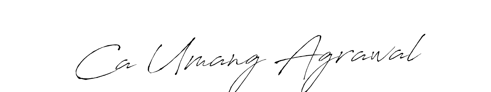 Antro_Vectra is a professional signature style that is perfect for those who want to add a touch of class to their signature. It is also a great choice for those who want to make their signature more unique. Get Ca Umang Agrawal name to fancy signature for free. Ca Umang Agrawal signature style 6 images and pictures png