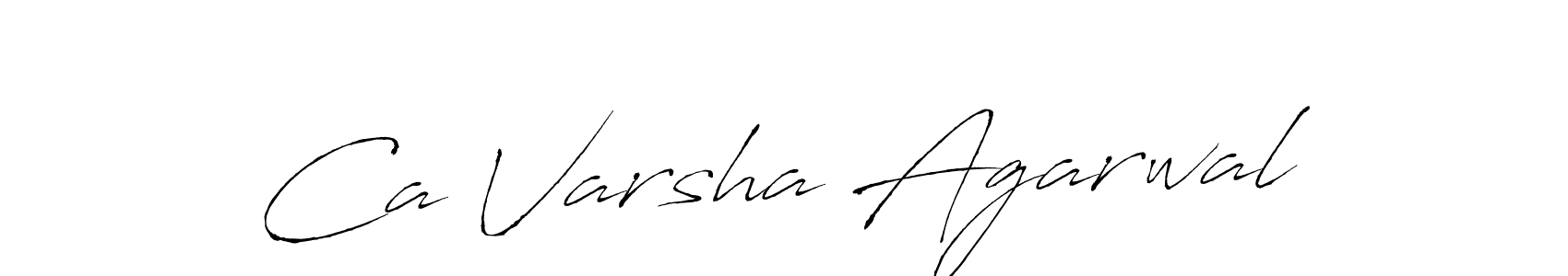 The best way (Antro_Vectra) to make a short signature is to pick only two or three words in your name. The name Ca Varsha Agarwal include a total of six letters. For converting this name. Ca Varsha Agarwal signature style 6 images and pictures png