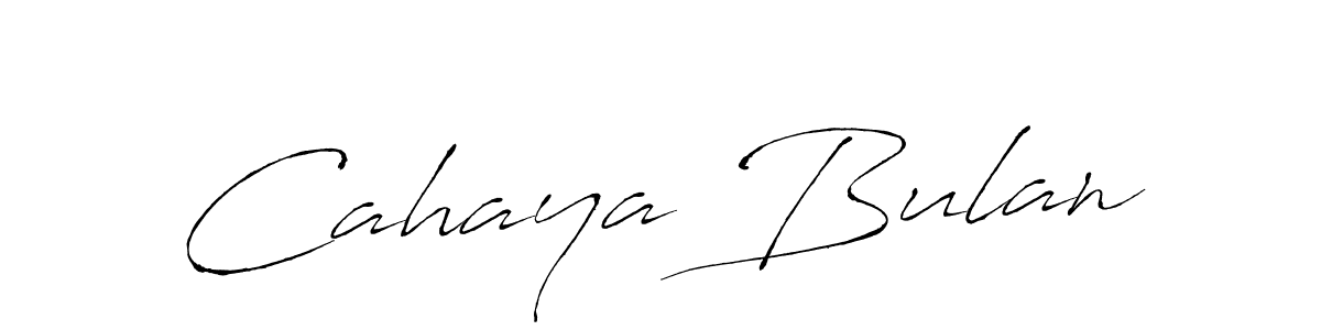 Create a beautiful signature design for name Cahaya Bulan. With this signature (Antro_Vectra) fonts, you can make a handwritten signature for free. Cahaya Bulan signature style 6 images and pictures png