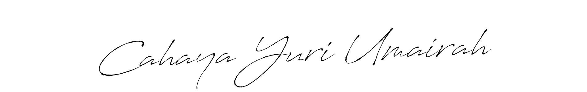 Design your own signature with our free online signature maker. With this signature software, you can create a handwritten (Antro_Vectra) signature for name Cahaya Yuri Umairah. Cahaya Yuri Umairah signature style 6 images and pictures png