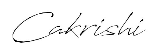 A stylish, flowing autograph style designed for name Cakrishi using Antro_Vectra typography. Perfect for digital creative projects. Cakrishi signature style 6 images and pictures png