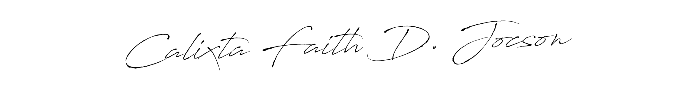 The best way (Antro_Vectra) to make a short signature is to pick only two or three words in your name. The name Calixta Faith D. Jocson include a total of six letters. For converting this name. Calixta Faith D. Jocson signature style 6 images and pictures png