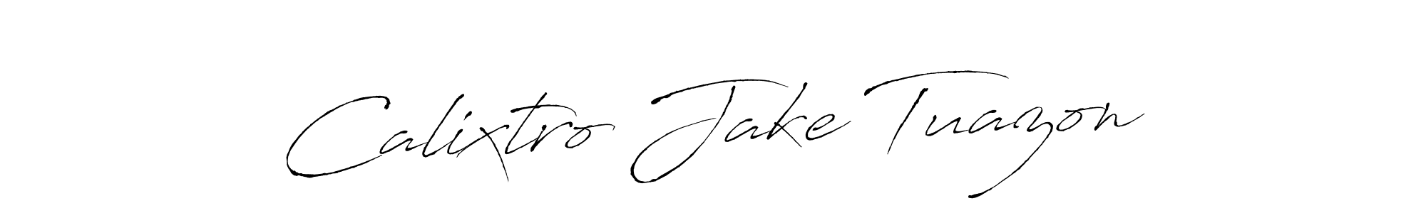 Calixtro Jake Tuazon stylish signature style. Best Handwritten Sign (Antro_Vectra) for my name. Handwritten Signature Collection Ideas for my name Calixtro Jake Tuazon. Calixtro Jake Tuazon signature style 6 images and pictures png