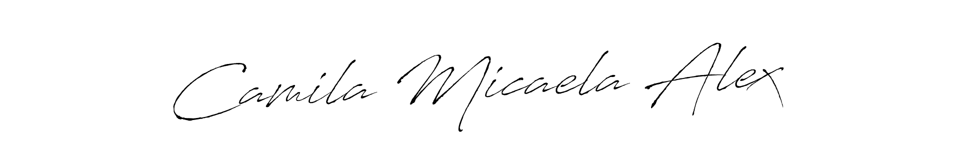 Use a signature maker to create a handwritten signature online. With this signature software, you can design (Antro_Vectra) your own signature for name Camila Micaela Alex. Camila Micaela Alex signature style 6 images and pictures png