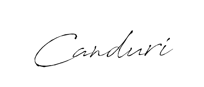 Design your own signature with our free online signature maker. With this signature software, you can create a handwritten (Antro_Vectra) signature for name Canduri. Canduri signature style 6 images and pictures png