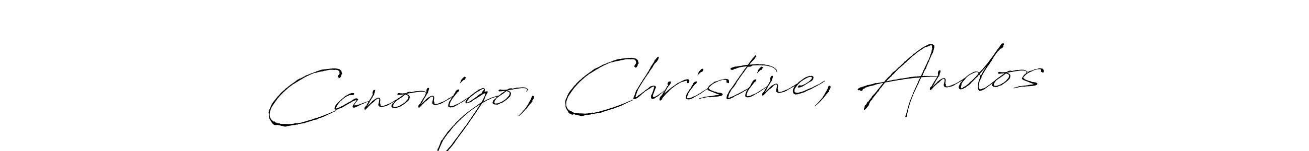 It looks lik you need a new signature style for name Canonigo, Christine, Andos. Design unique handwritten (Antro_Vectra) signature with our free signature maker in just a few clicks. Canonigo, Christine, Andos signature style 6 images and pictures png