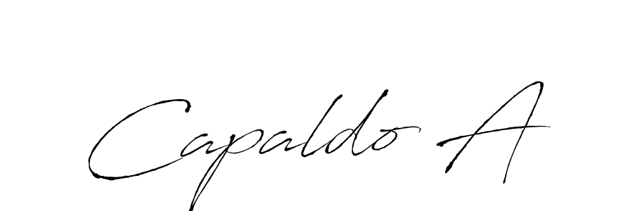 Make a beautiful signature design for name Capaldo A. With this signature (Antro_Vectra) style, you can create a handwritten signature for free. Capaldo A signature style 6 images and pictures png