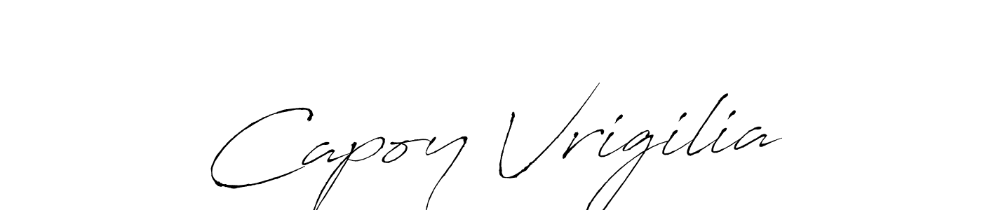if you are searching for the best signature style for your name Capoy Vrigilia. so please give up your signature search. here we have designed multiple signature styles  using Antro_Vectra. Capoy Vrigilia signature style 6 images and pictures png