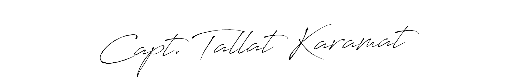 Design your own signature with our free online signature maker. With this signature software, you can create a handwritten (Antro_Vectra) signature for name Capt. Tallat Karamat. Capt. Tallat Karamat signature style 6 images and pictures png