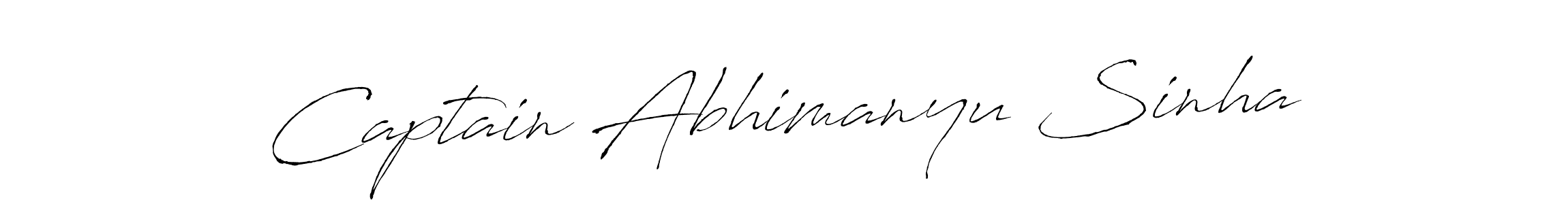 How to make Captain Abhimanyu Sinha name signature. Use Antro_Vectra style for creating short signs online. This is the latest handwritten sign. Captain Abhimanyu Sinha signature style 6 images and pictures png