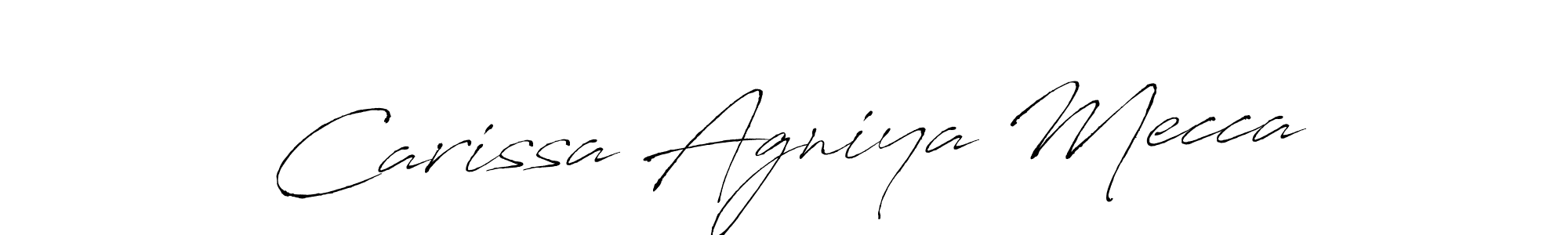 How to make Carissa Agniya Mecca name signature. Use Antro_Vectra style for creating short signs online. This is the latest handwritten sign. Carissa Agniya Mecca signature style 6 images and pictures png