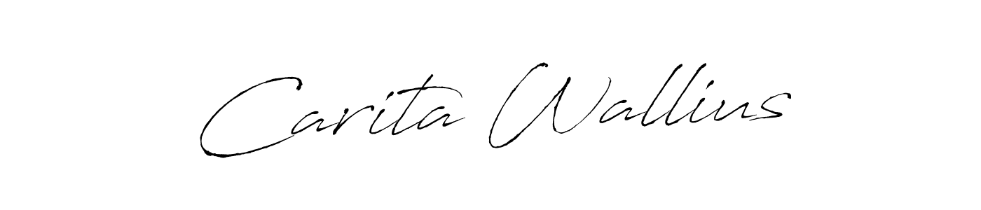 How to make Carita Wallius name signature. Use Antro_Vectra style for creating short signs online. This is the latest handwritten sign. Carita Wallius signature style 6 images and pictures png