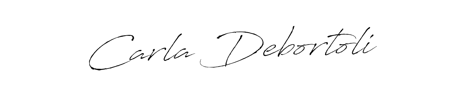 How to make Carla Debortoli name signature. Use Antro_Vectra style for creating short signs online. This is the latest handwritten sign. Carla Debortoli signature style 6 images and pictures png