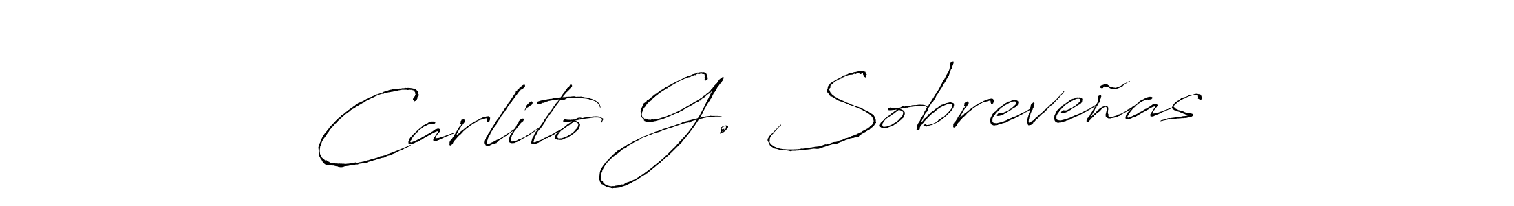 The best way (Antro_Vectra) to make a short signature is to pick only two or three words in your name. The name Carlito G. Sobreveñas include a total of six letters. For converting this name. Carlito G. Sobreveñas signature style 6 images and pictures png