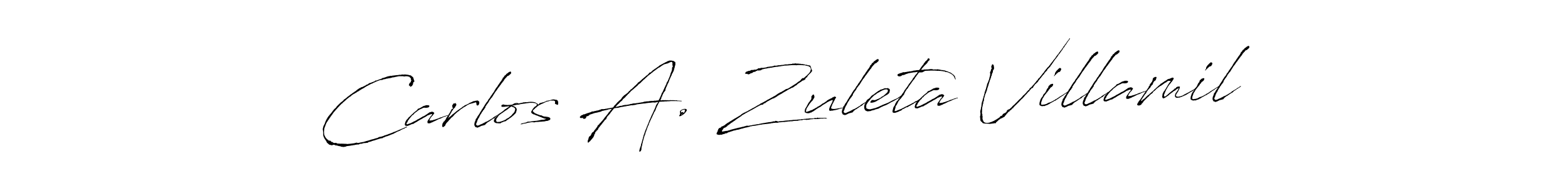 Make a short Carlos A. Zuleta Villamil signature style. Manage your documents anywhere anytime using Antro_Vectra. Create and add eSignatures, submit forms, share and send files easily. Carlos A. Zuleta Villamil signature style 6 images and pictures png