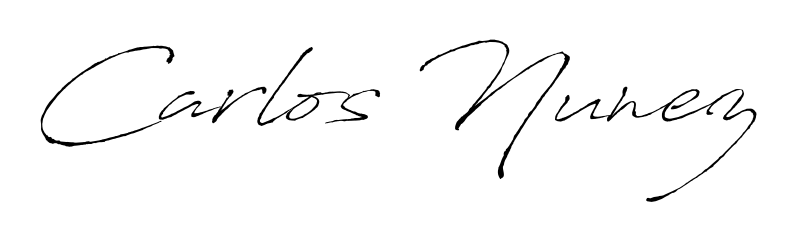 A modern signature idea for name Carlos Nunez using Antro_Vectra font. Clean strokes and elegant curves make it stand out instantly. Carlos Nunez signature style 6 images and pictures png
