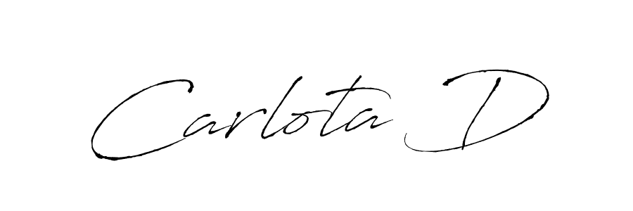 Carlota D stylish signature style. Best Handwritten Sign (Antro_Vectra) for my name. Handwritten Signature Collection Ideas for my name Carlota D. Carlota D signature style 6 images and pictures png