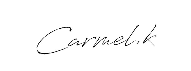 Design your own signature with our free online signature maker. With this signature software, you can create a handwritten (Antro_Vectra) signature for name Carmel.k. Carmel.k signature style 6 images and pictures png