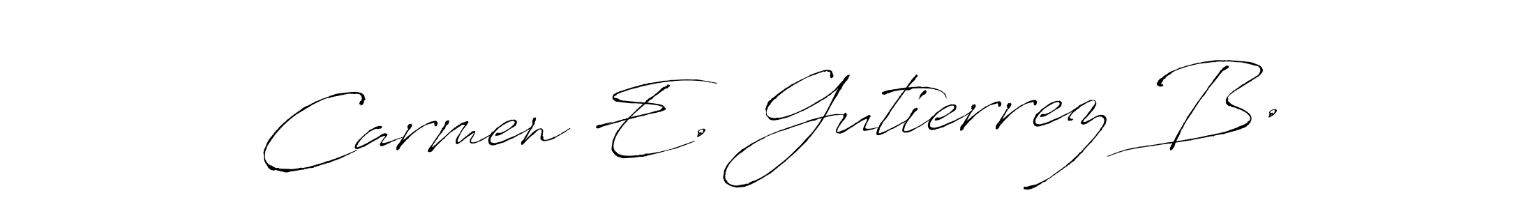 Make a beautiful signature design for name Carmen E. Gutierrez B.. With this signature (Antro_Vectra) style, you can create a handwritten signature for free. Carmen E. Gutierrez B. signature style 6 images and pictures png