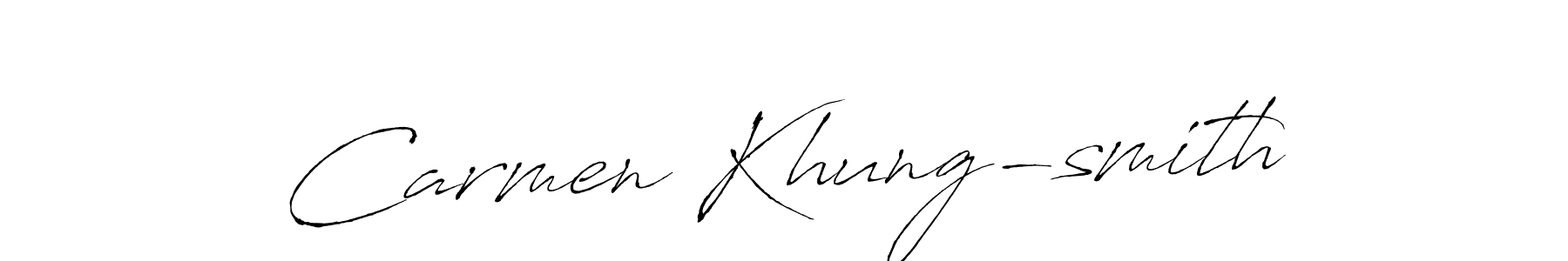 You should practise on your own different ways (Antro_Vectra) to write your name (Carmen Khung-smith) in signature. don't let someone else do it for you. Carmen Khung-smith signature style 6 images and pictures png