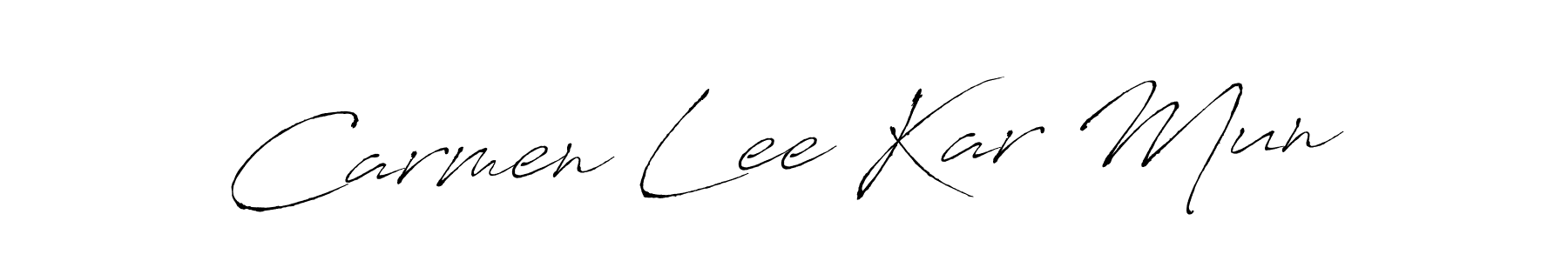 Carmen Lee Kar Mun stylish signature style. Best Handwritten Sign (Antro_Vectra) for my name. Handwritten Signature Collection Ideas for my name Carmen Lee Kar Mun. Carmen Lee Kar Mun signature style 6 images and pictures png