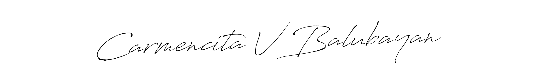 You should practise on your own different ways (Antro_Vectra) to write your name (Carmencita V Balubayan) in signature. don't let someone else do it for you. Carmencita V Balubayan signature style 6 images and pictures png