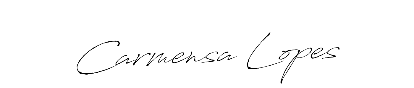 How to make Carmensa Lopes name signature. Use Antro_Vectra style for creating short signs online. This is the latest handwritten sign. Carmensa Lopes signature style 6 images and pictures png