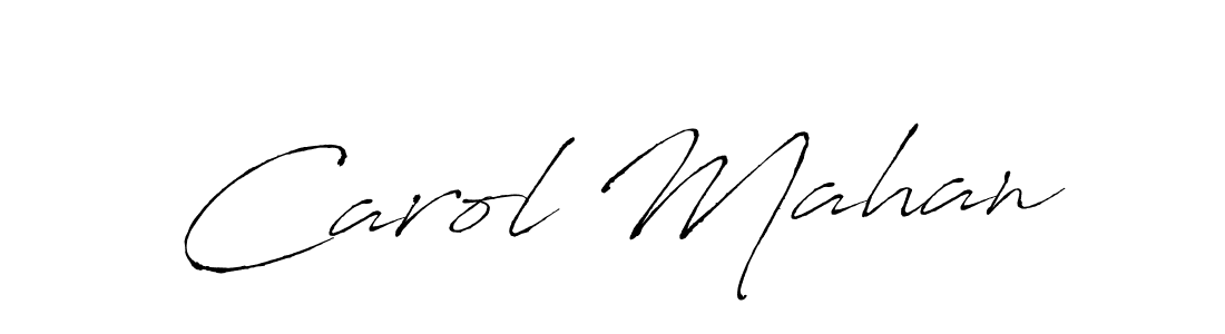 Carol Mahan stylish signature style. Best Handwritten Sign (Antro_Vectra) for my name. Handwritten Signature Collection Ideas for my name Carol Mahan. Carol Mahan signature style 6 images and pictures png