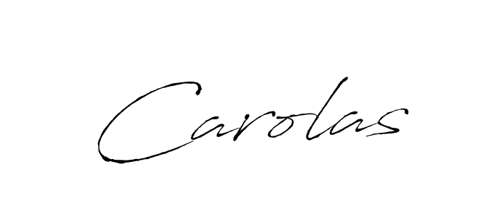 Design your own signature with our free online signature maker. With this signature software, you can create a handwritten (Antro_Vectra) signature for name Carolas. Carolas signature style 6 images and pictures png