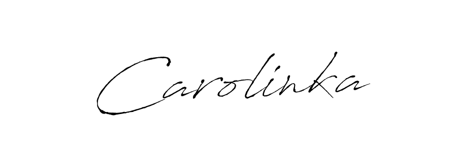 Carolinka stylish signature style. Best Handwritten Sign (Antro_Vectra) for my name. Handwritten Signature Collection Ideas for my name Carolinka. Carolinka signature style 6 images and pictures png