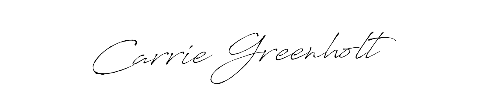 Make a beautiful signature design for name Carrie Greenholt. With this signature (Antro_Vectra) style, you can create a handwritten signature for free. Carrie Greenholt signature style 6 images and pictures png