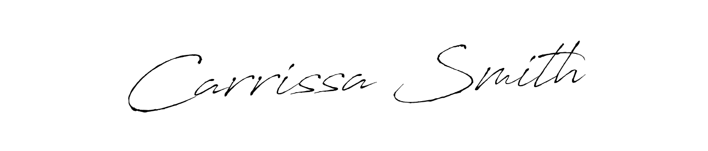 Design your own signature with our free online signature maker. With this signature software, you can create a handwritten (Antro_Vectra) signature for name Carrissa Smith. Carrissa Smith signature style 6 images and pictures png