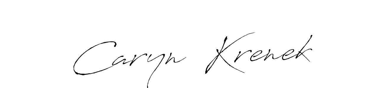 How to make Caryn  Krenek name signature. Use Antro_Vectra style for creating short signs online. This is the latest handwritten sign. Caryn  Krenek signature style 6 images and pictures png