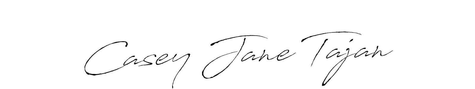 The best way (Antro_Vectra) to make a short signature is to pick only two or three words in your name. The name Casey Jane Tajan include a total of six letters. For converting this name. Casey Jane Tajan signature style 6 images and pictures png