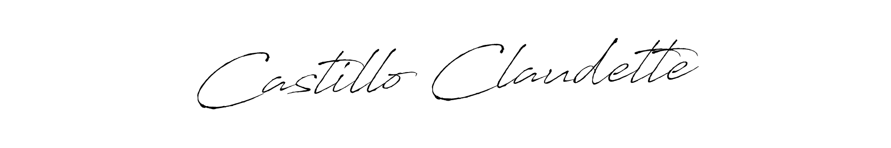 How to make Castillo Claudette name signature. Use Antro_Vectra style for creating short signs online. This is the latest handwritten sign. Castillo Claudette signature style 6 images and pictures png