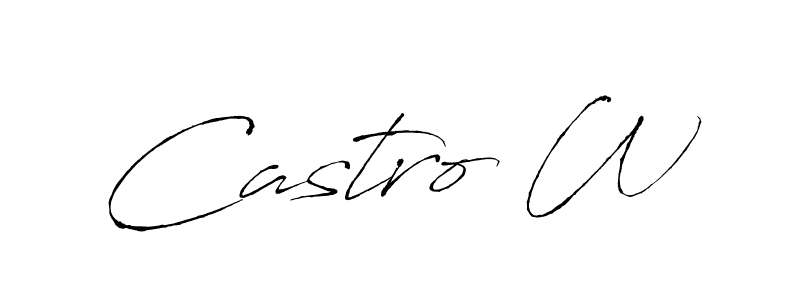 How to make Castro W name signature. Use Antro_Vectra style for creating short signs online. This is the latest handwritten sign. Castro W signature style 6 images and pictures png