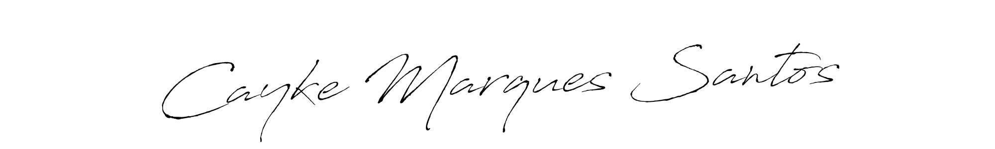 The best way (Antro_Vectra) to make a short signature is to pick only two or three words in your name. The name Cayke Marques Santos include a total of six letters. For converting this name. Cayke Marques Santos signature style 6 images and pictures png