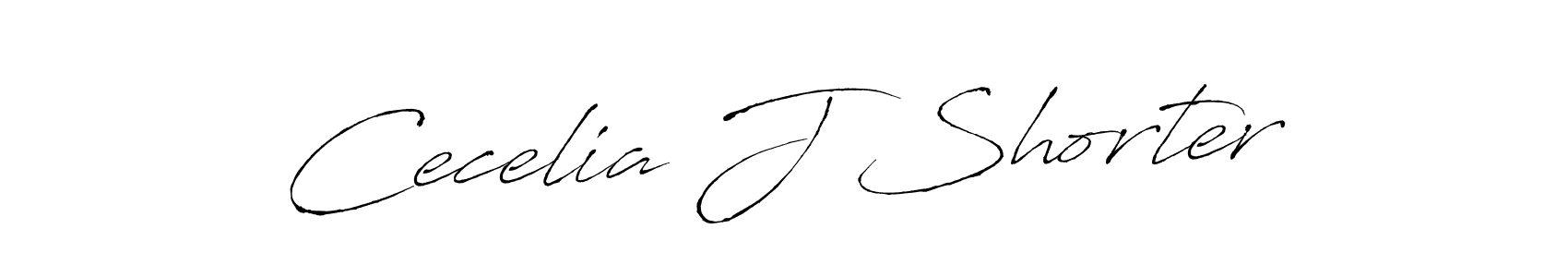 How to make Cecelia J Shorter name signature. Use Antro_Vectra style for creating short signs online. This is the latest handwritten sign. Cecelia J Shorter signature style 6 images and pictures png