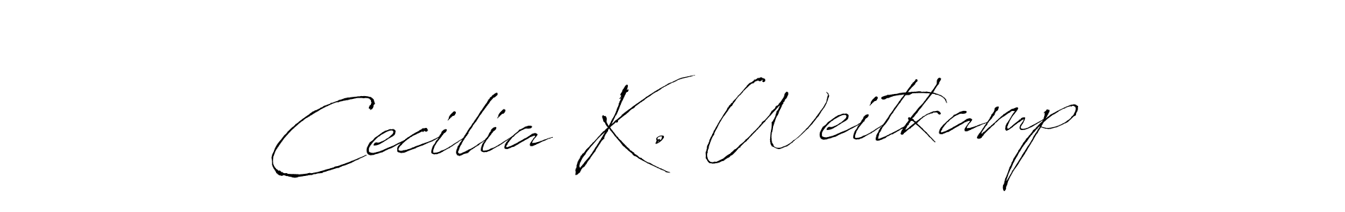 Create a beautiful signature design for name Cecilia K. Weitkamp. With this signature (Antro_Vectra) fonts, you can make a handwritten signature for free. Cecilia K. Weitkamp signature style 6 images and pictures png