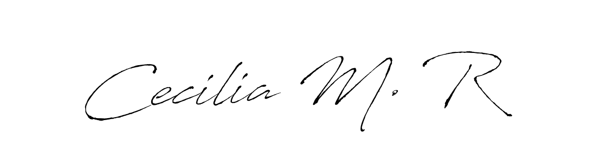 Similarly Antro_Vectra is the best handwritten signature design. Signature creator online .You can use it as an online autograph creator for name Cecilia M. R. Cecilia M. R signature style 6 images and pictures png