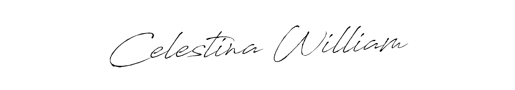 Design your own signature with our free online signature maker. With this signature software, you can create a handwritten (Antro_Vectra) signature for name Celestina William. Celestina William signature style 6 images and pictures png