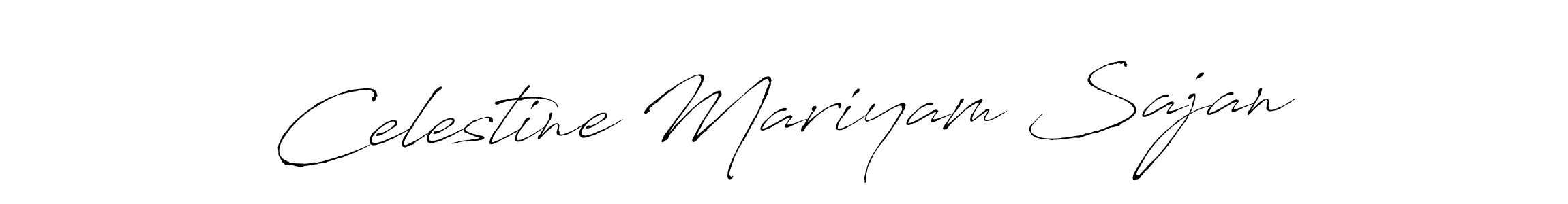 Celestine Mariyam Sajan stylish signature style. Best Handwritten Sign (Antro_Vectra) for my name. Handwritten Signature Collection Ideas for my name Celestine Mariyam Sajan. Celestine Mariyam Sajan signature style 6 images and pictures png