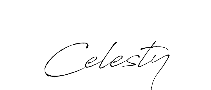 Use a signature maker to create a handwritten signature online. With this signature software, you can design (Antro_Vectra) your own signature for name Celesty. Celesty signature style 6 images and pictures png