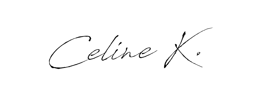 if you are searching for the best signature style for your name Celine K.. so please give up your signature search. here we have designed multiple signature styles  using Antro_Vectra. Celine K. signature style 6 images and pictures png