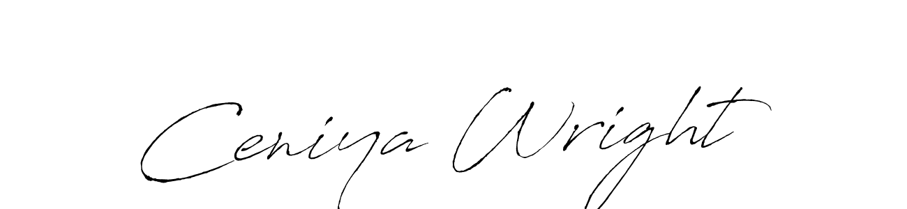 Design your own signature with our free online signature maker. With this signature software, you can create a handwritten (Antro_Vectra) signature for name Ceniya Wright. Ceniya Wright signature style 6 images and pictures png