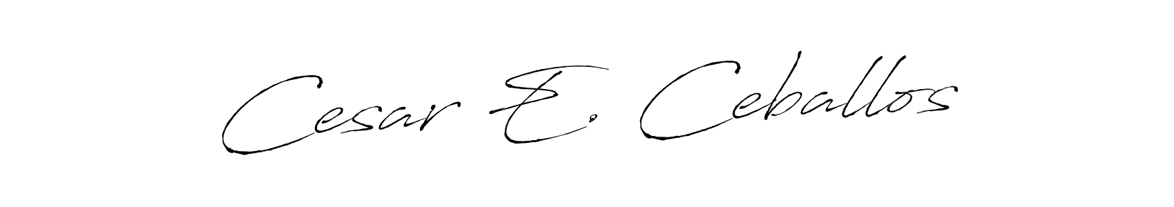 Create a beautiful signature design for name Cesar E. Ceballos. With this signature (Antro_Vectra) fonts, you can make a handwritten signature for free. Cesar E. Ceballos signature style 6 images and pictures png