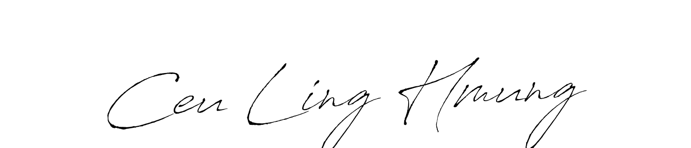 Make a beautiful signature design for name Ceu Ling Hmung. With this signature (Antro_Vectra) style, you can create a handwritten signature for free. Ceu Ling Hmung signature style 6 images and pictures png