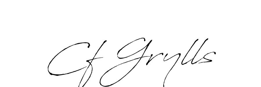 Cf Grylls stylish signature style. Best Handwritten Sign (Antro_Vectra) for my name. Handwritten Signature Collection Ideas for my name Cf Grylls. Cf Grylls signature style 6 images and pictures png